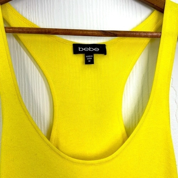 Bebe - Yellow And Tan Stripe Sleeveless Racerback Maxi Dress Size Medium - Picture 8 of 11
